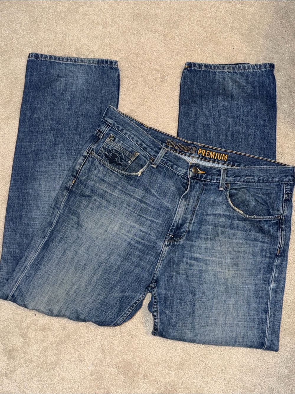 Tommy Hilfiger Men's Blue Bootcut Denim Jeans